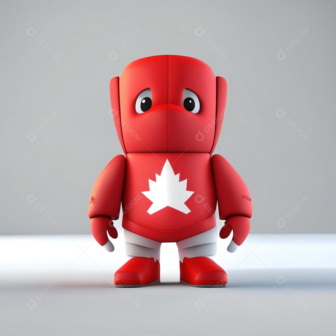 Mascote canadense minimalista rosto perfeito