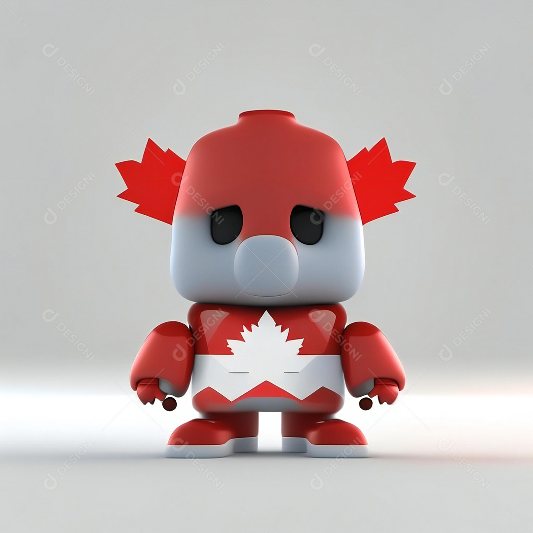 Mascote canadense minimalista rosto perfeito