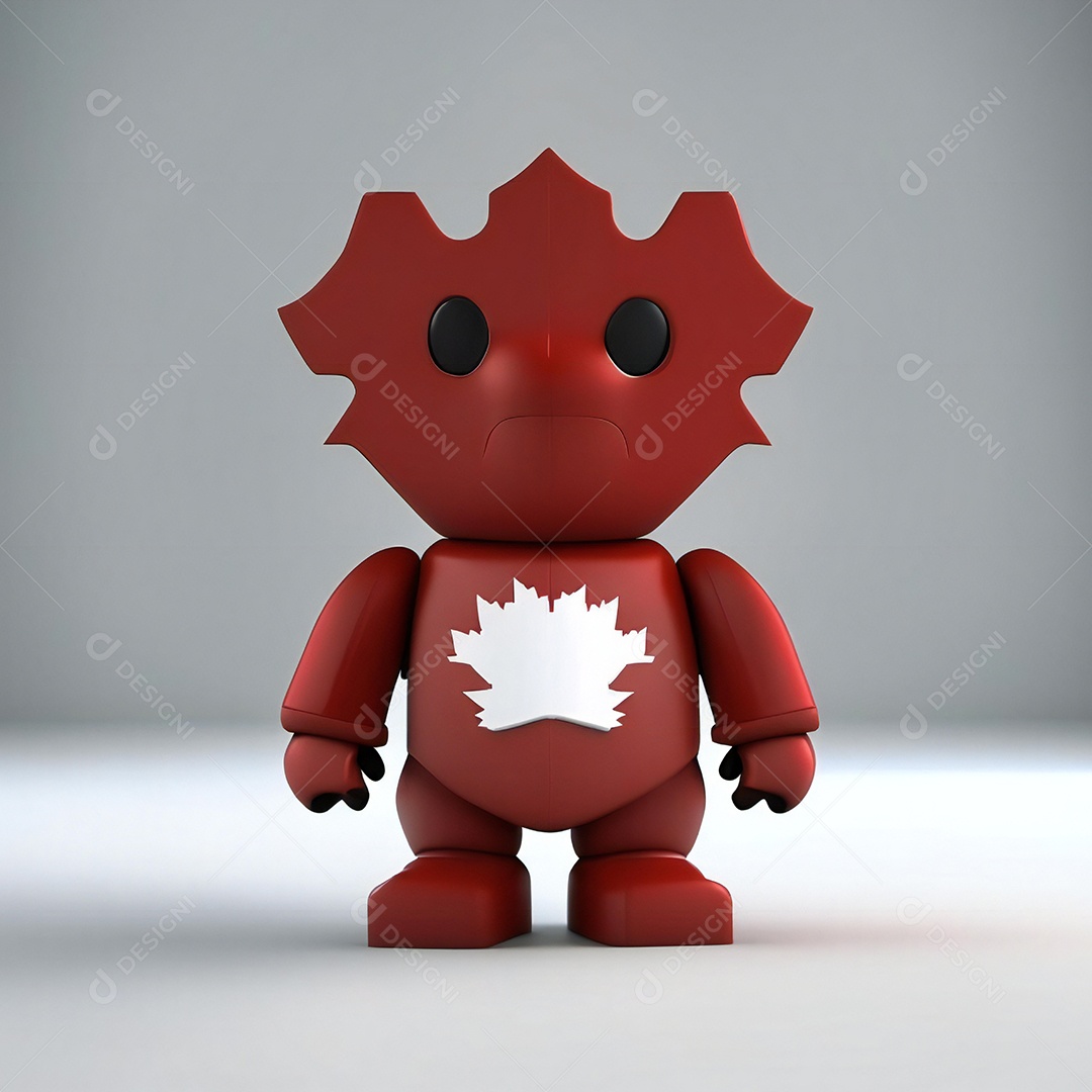 Mascote canadense minimalista rosto perfeito