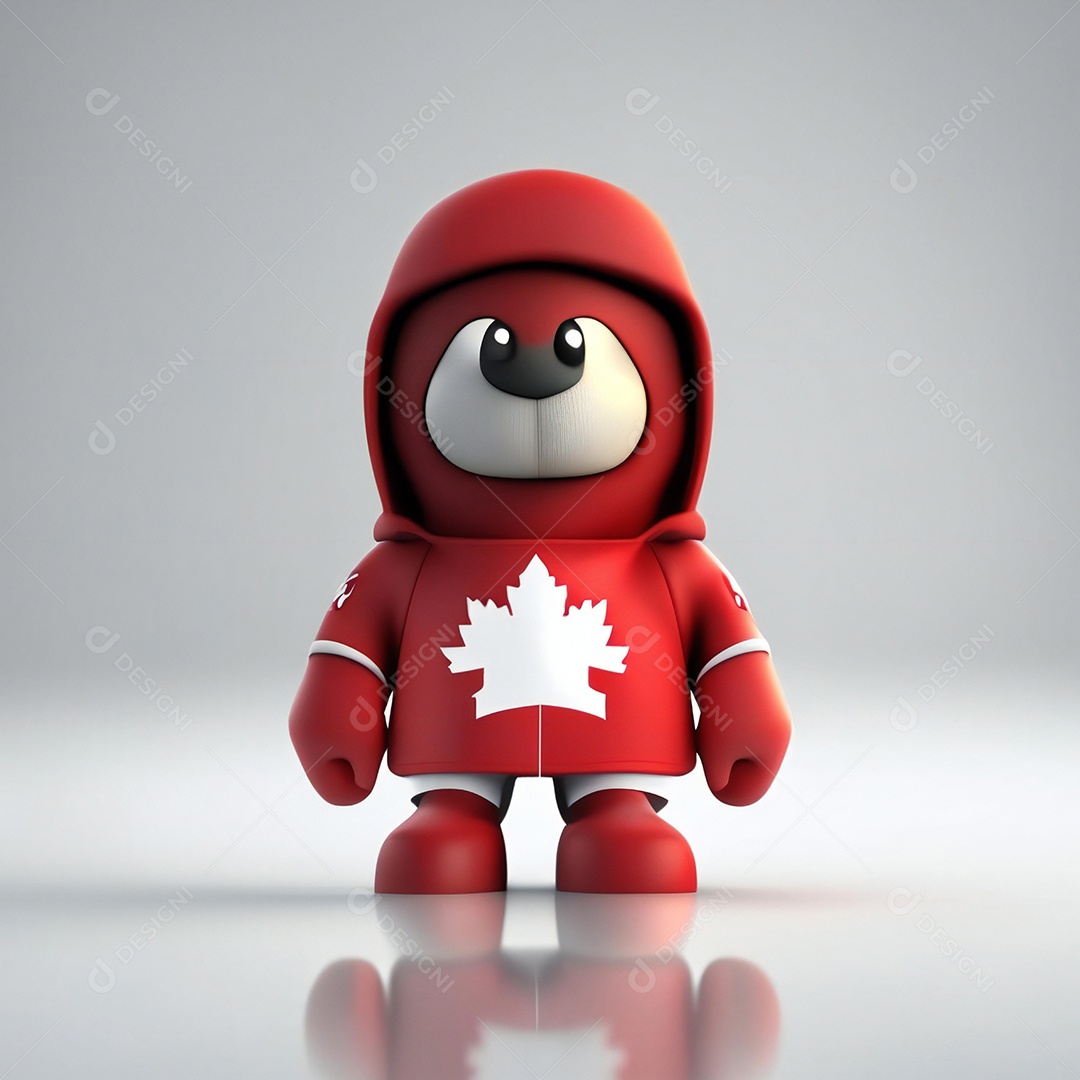 Mascote canadense minimalista rosto perfeito