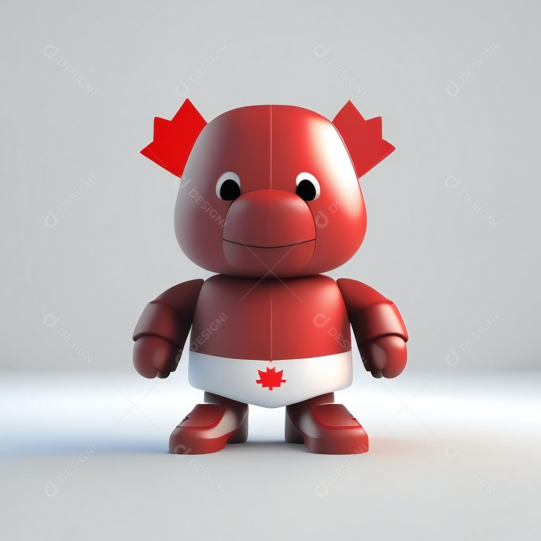 Mascote canadense minimalista rosto perfeito