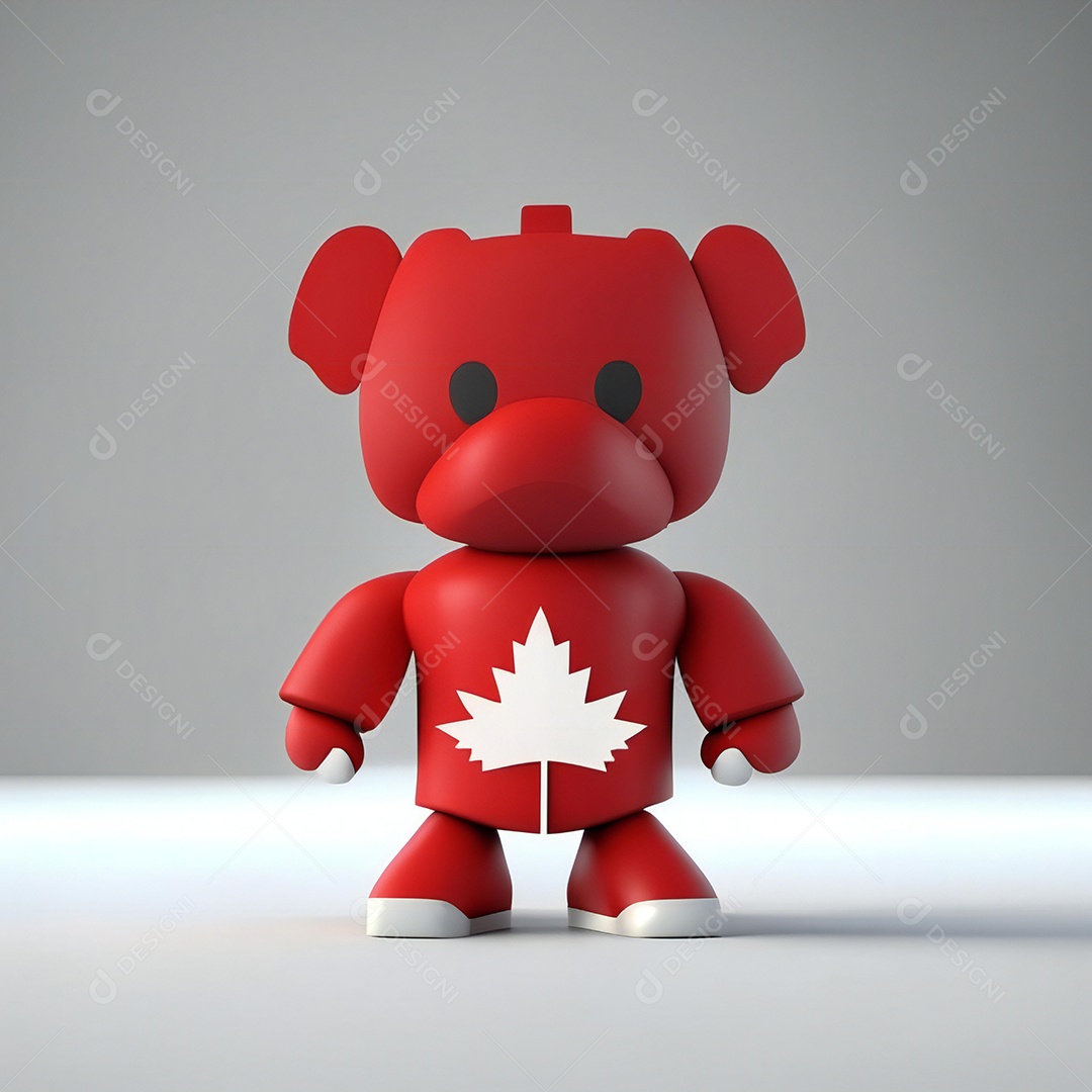 Mascote canadense minimalista rosto perfeito