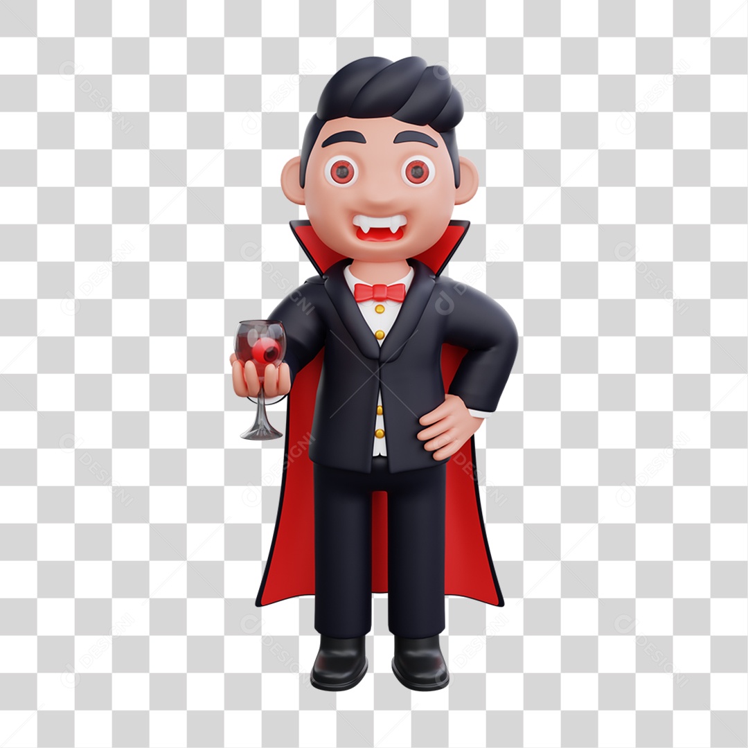 Elemento 3D Vampiros Dia das Bruxas PNG Transparente