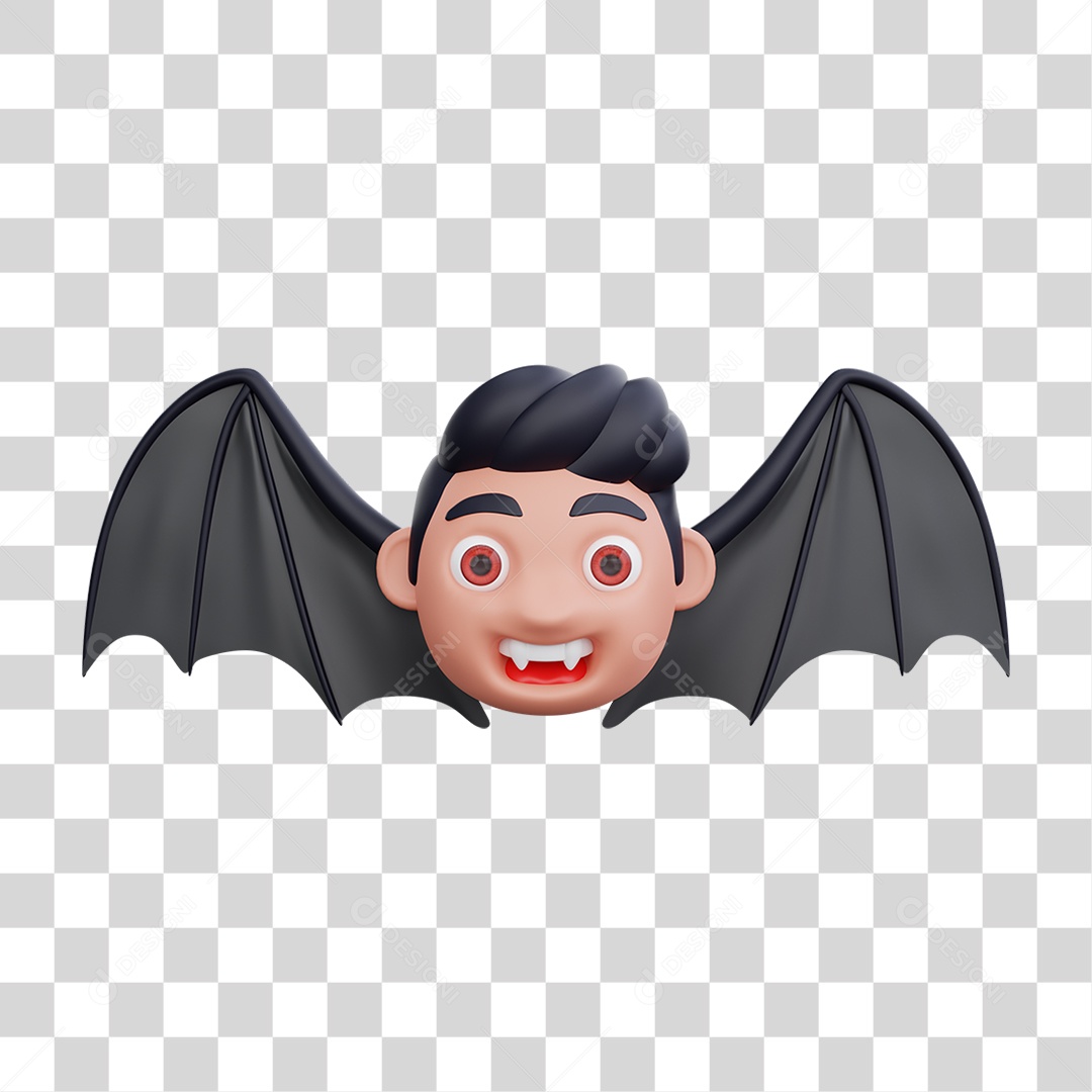 Elemento 3D Vampiros Dia das Bruxas PNG Transparente