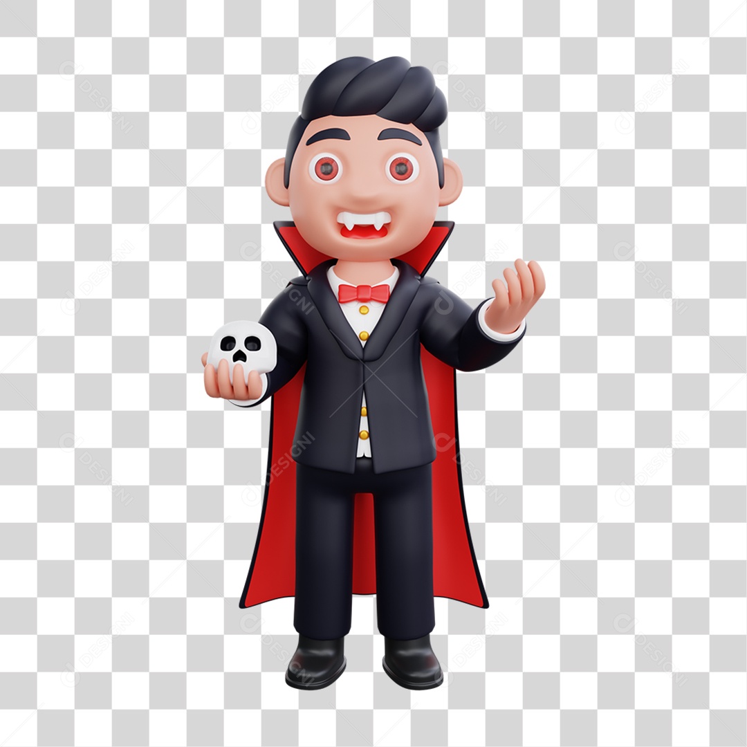 Elemento 3D Vampiros Dia das Bruxas PNG Transparente