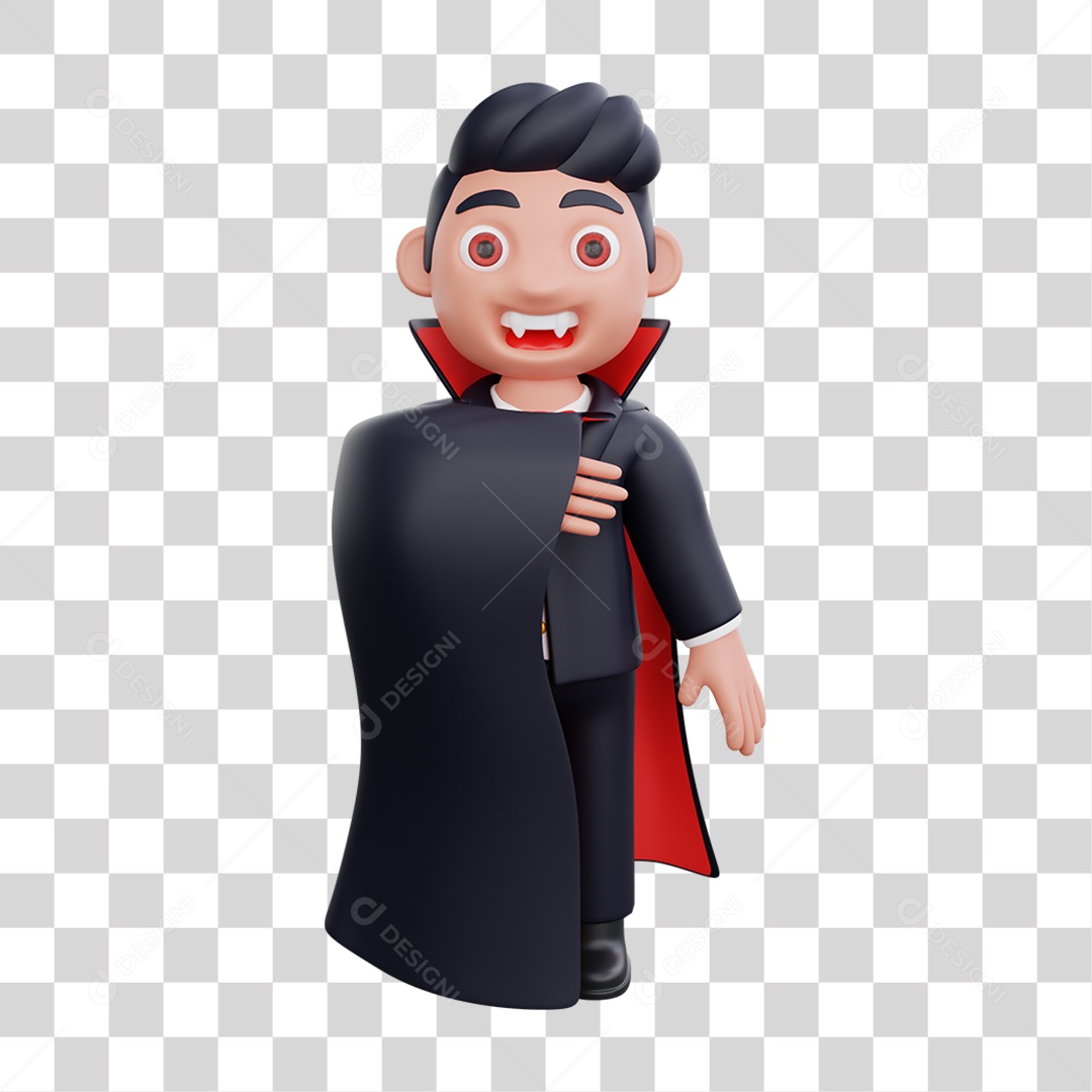 Elemento 3D Vampiros Dia das Bruxas PNG Transparente