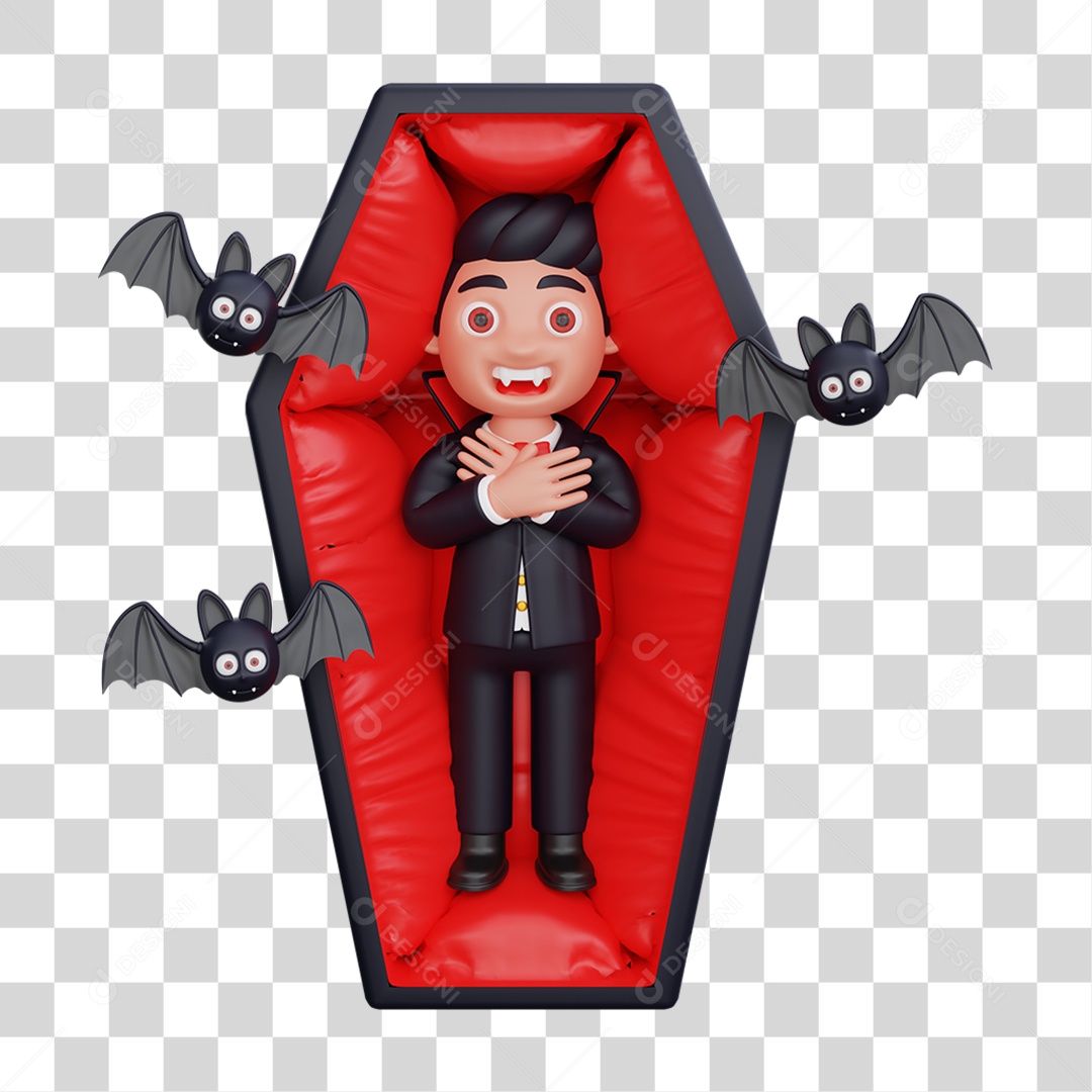 Elemento 3D Vampiros Dia das Bruxas PNG Transparente