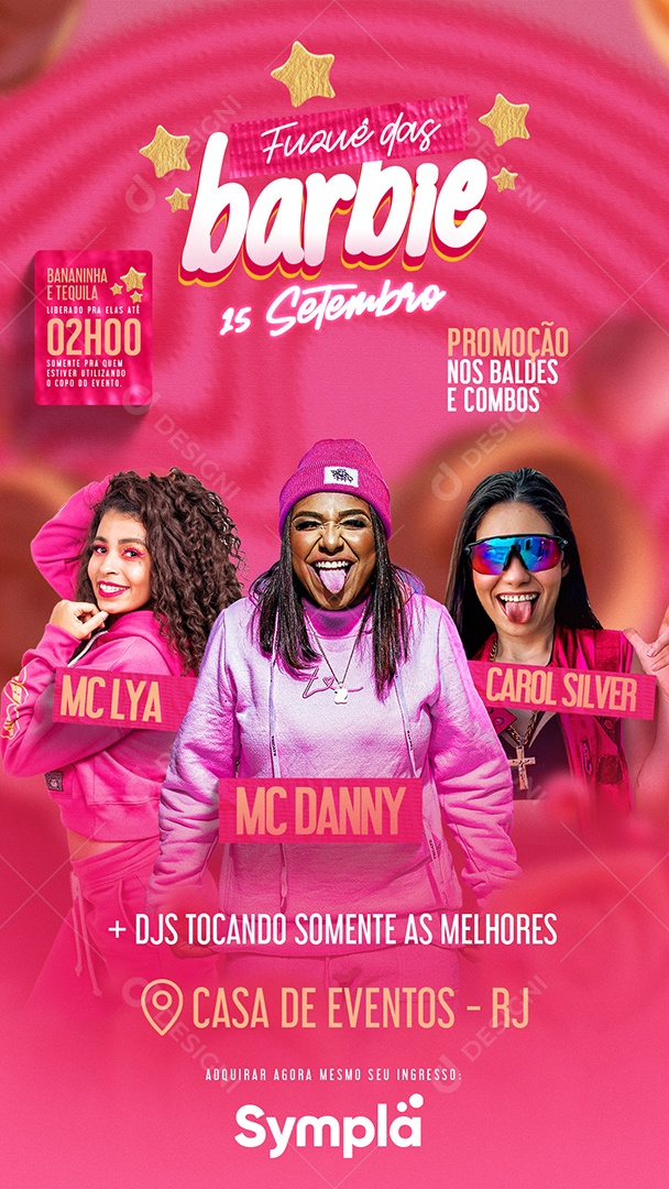 Flyer Story Fusuê Das Barbie Social Media PSD Editável