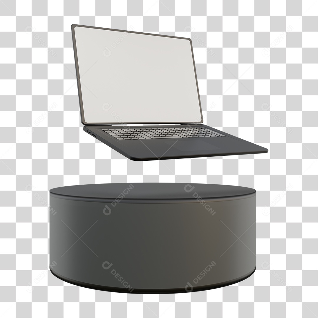 Laptop em Podium PNG Transparente