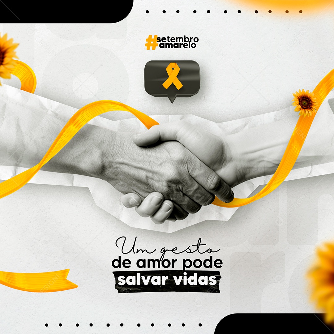 Setembro Amarelo Um Gesto de Amor pode Salvar Vidas Social Media PSD Editável