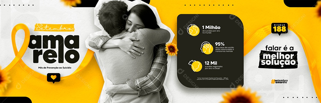 Carrossel Setembro Amarelo Falar é a Melhor Solução Social Media PSD Editável