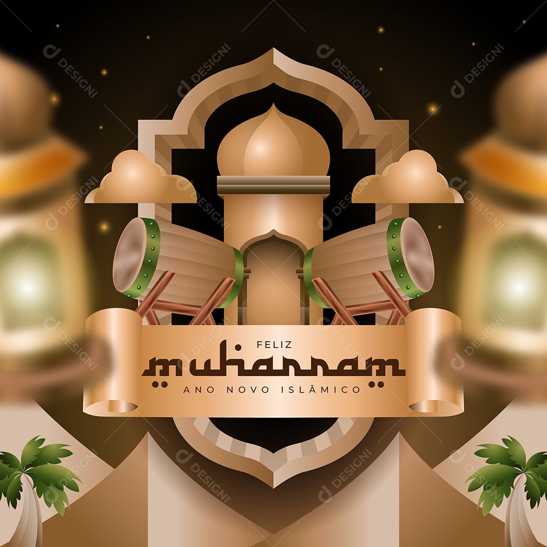 Fundo Árabe Ilustração Vetor EPS Editável