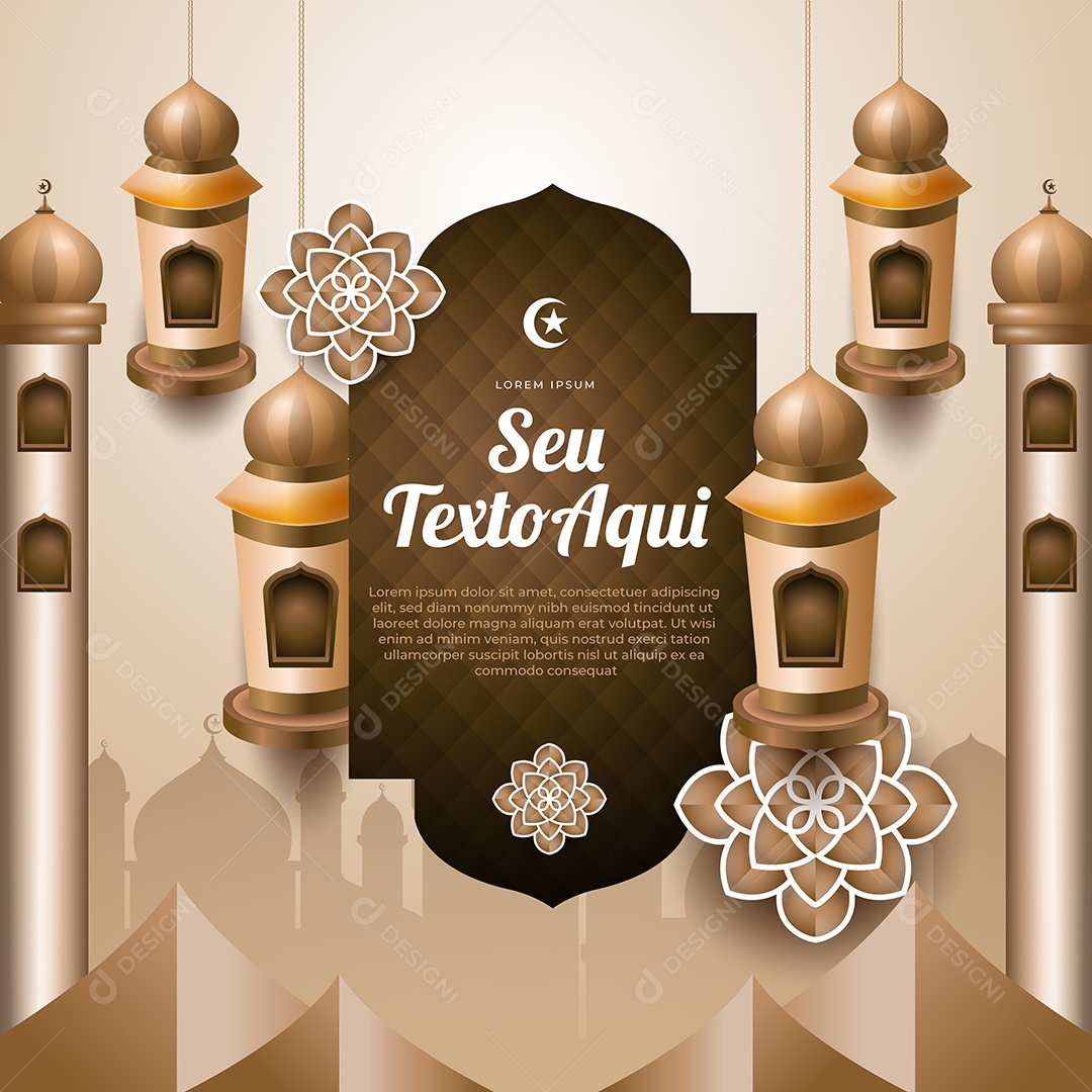 Fundo Árabe Ilustração Vetor EPS Editável