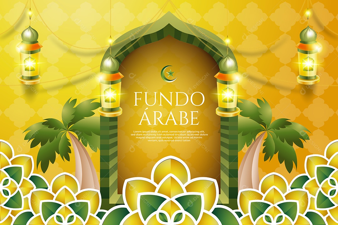 Fundo Árabe Ilustração Vetor EPS Editável