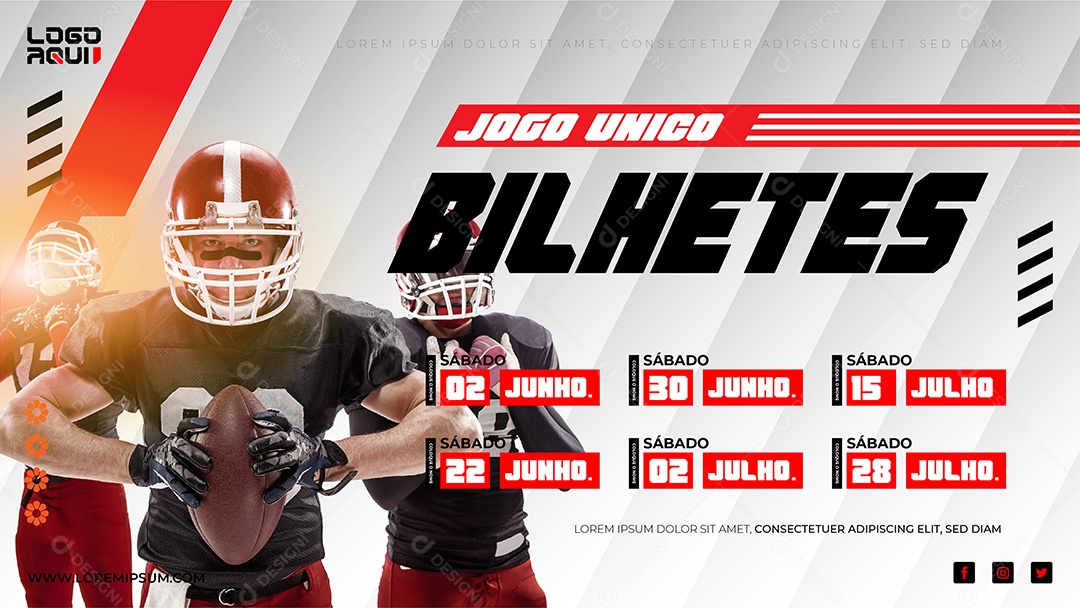 Agenda de Jogos de Futebol Americano Vetor EPS Editável