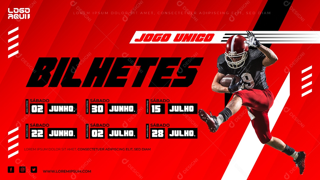 Agenda de Jogos de Futebol Americano Vetor EPS Editável