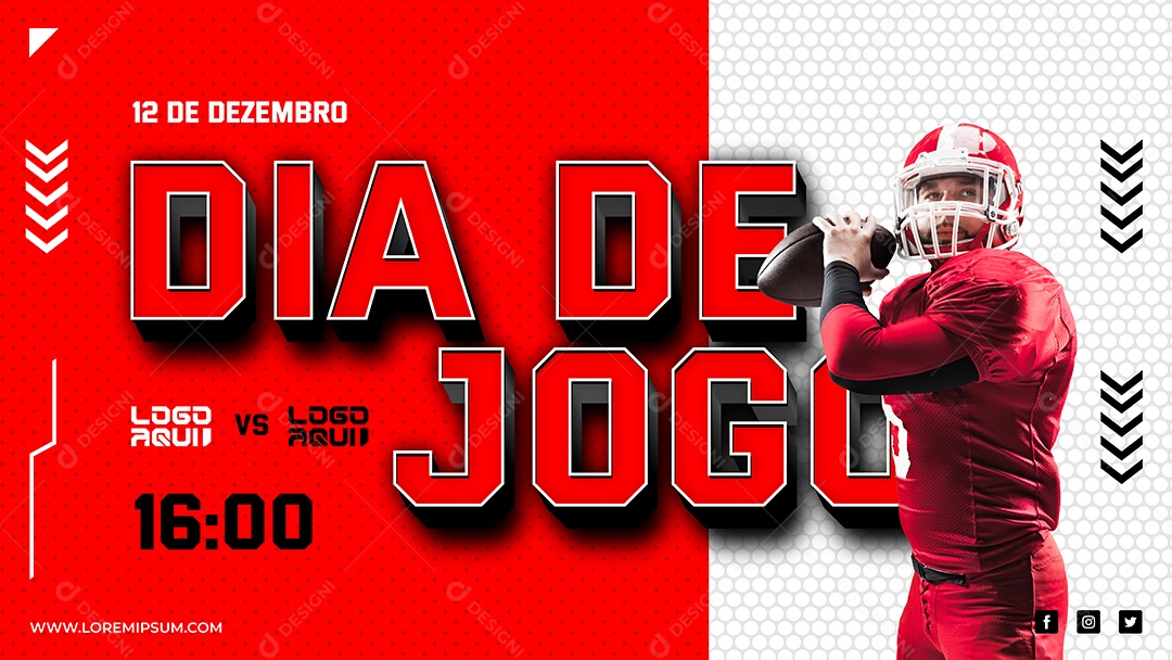 Dia de Jogo de Futebol Americano Vetor EPS Editável