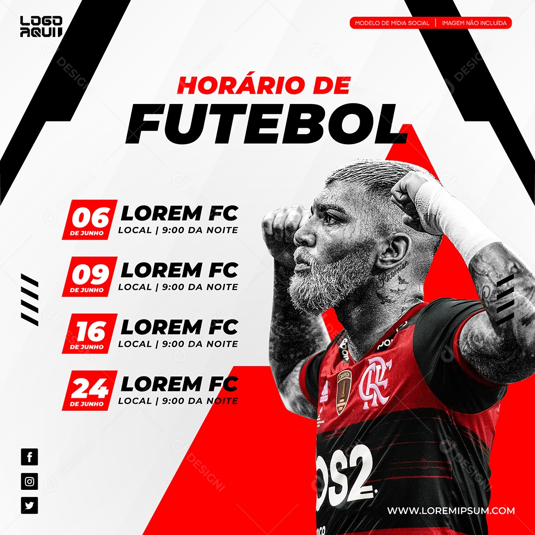 Agenda de Jogos de Futebol Vetor EPS Editável