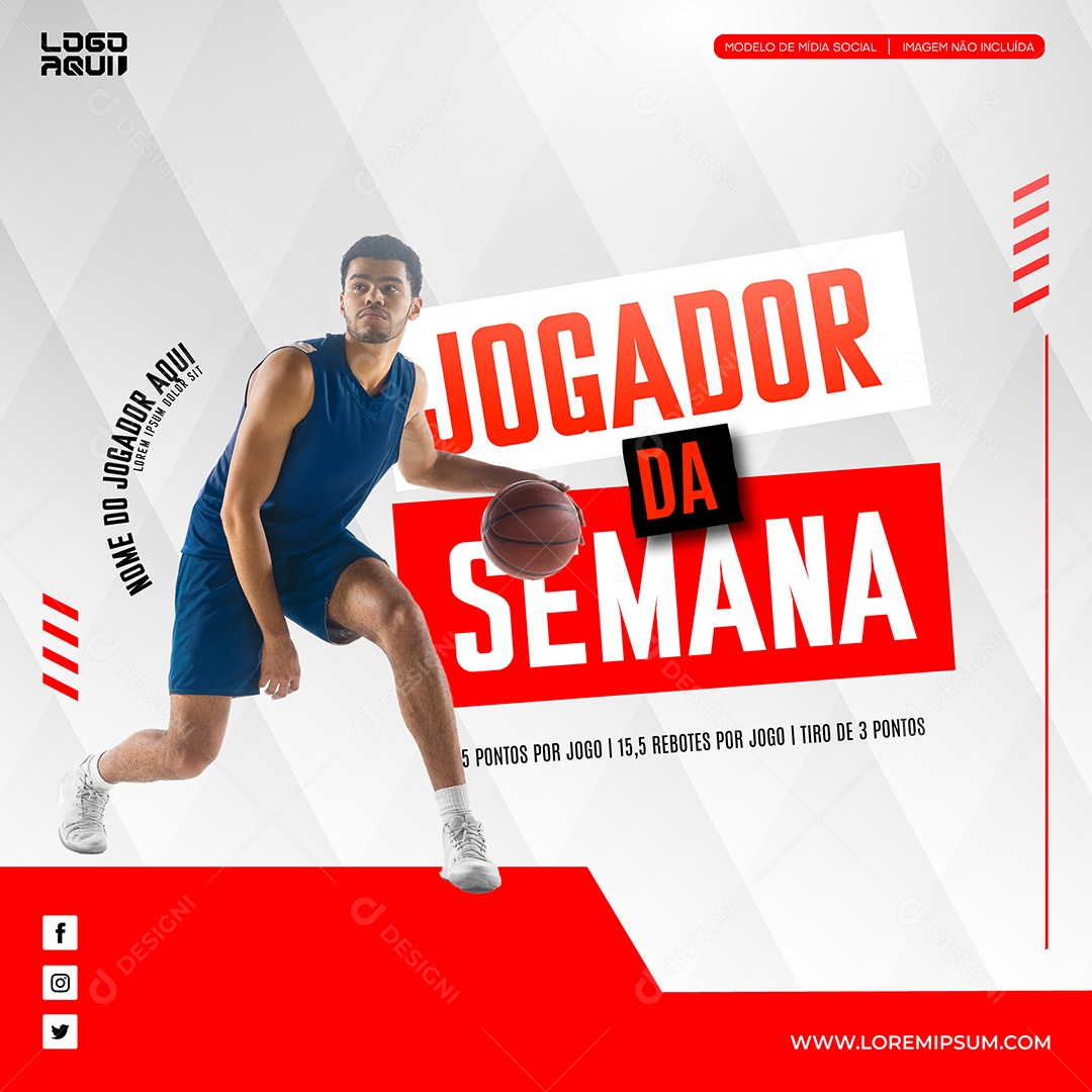 Destaque do Jogador da Semana De Basquete Vetor EPS Editável