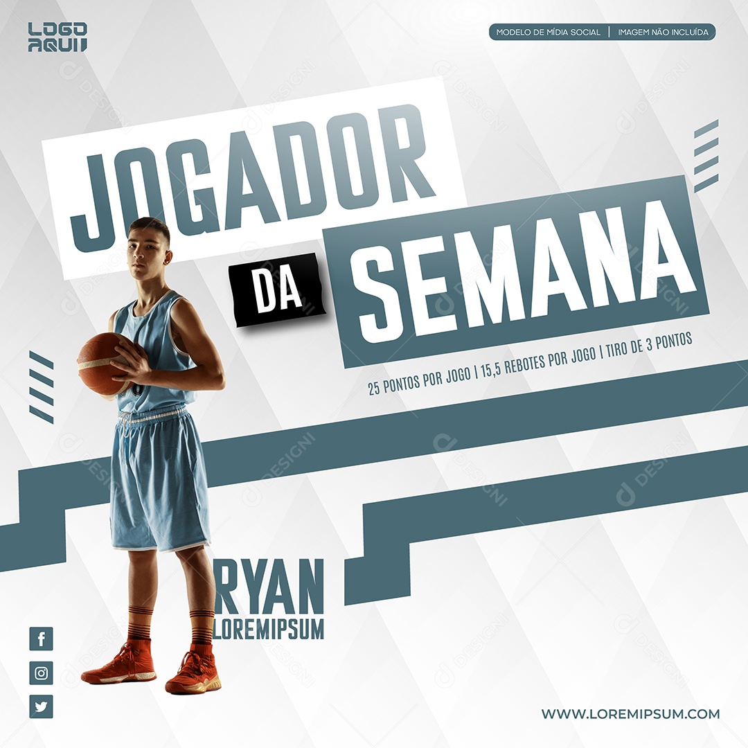 Destaque do Jogador da Semana De Basquete Vetor EPS Editável