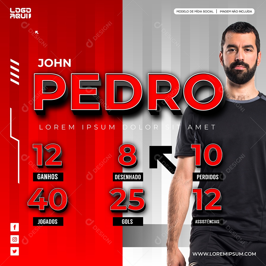 Estadísticas de Jogador de Futebol Americano Vetor EPS Editável