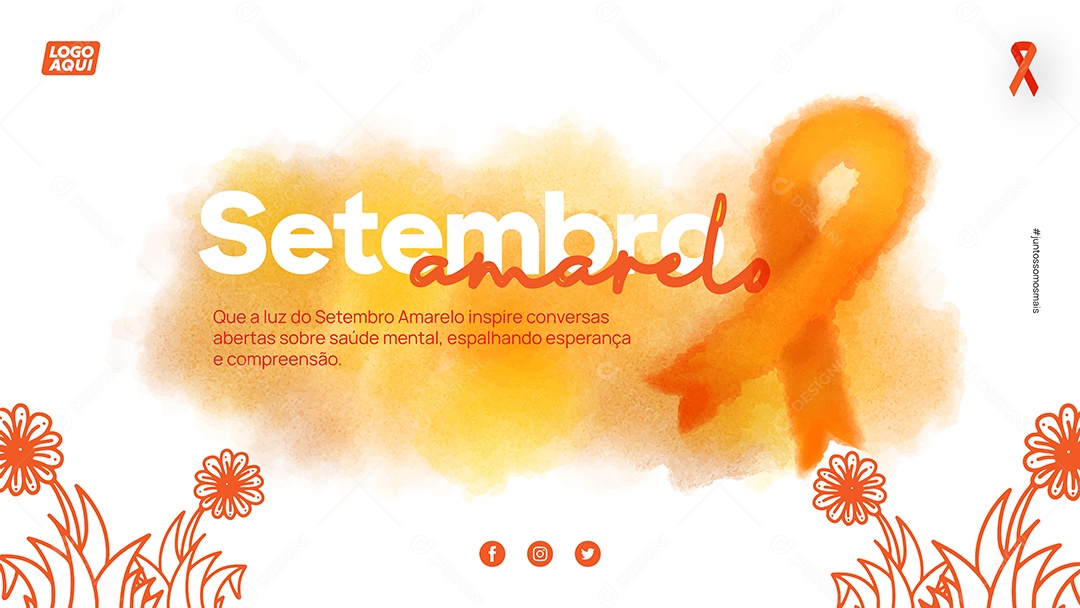 Campanha de Conscientização Setembro Amarelo Vetor EPS Editável