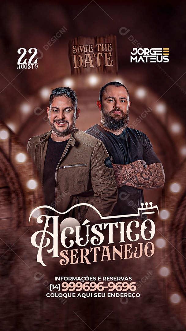 Social Media Flyer Story Acústico Sertanejo Jorge e Mateus PSD Editável