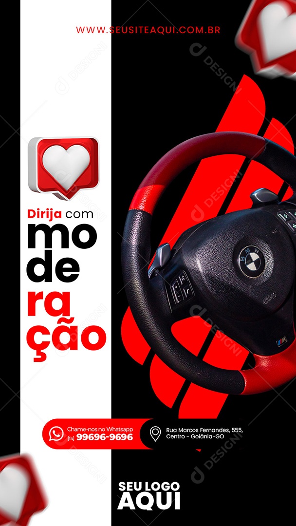 Social Media Dirija Com Moderação Concessionaria PSD Editável