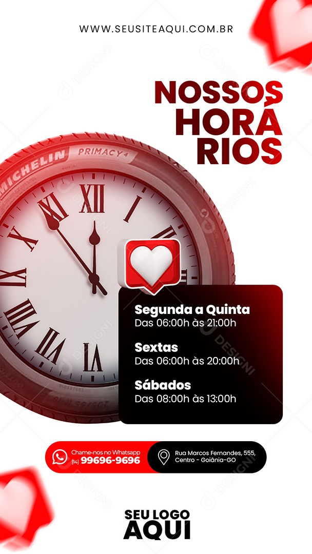 Story Nossos Horários Concessionaria Social Media PSD Editável