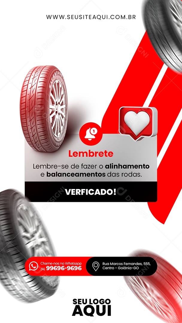 Social Media Story Lembrete Alinhamento e Balanceamento PSD Editável