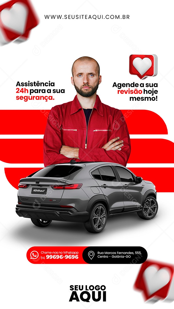 Story Agende Sua Revisão Hoje Concessionaria Social Media PSD Editável