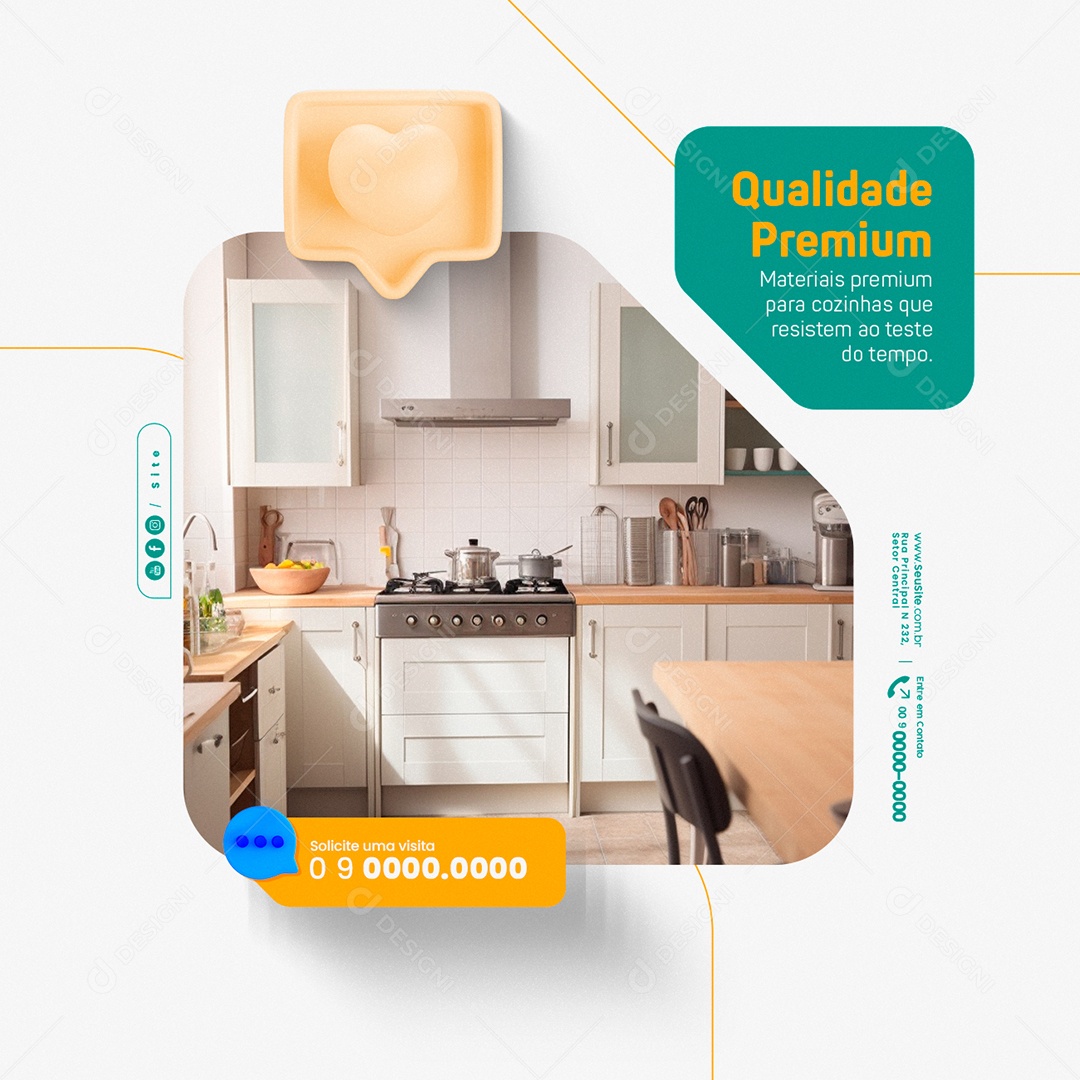 Cozinha Planejada Qualidade Premium Social Media PSD Editável