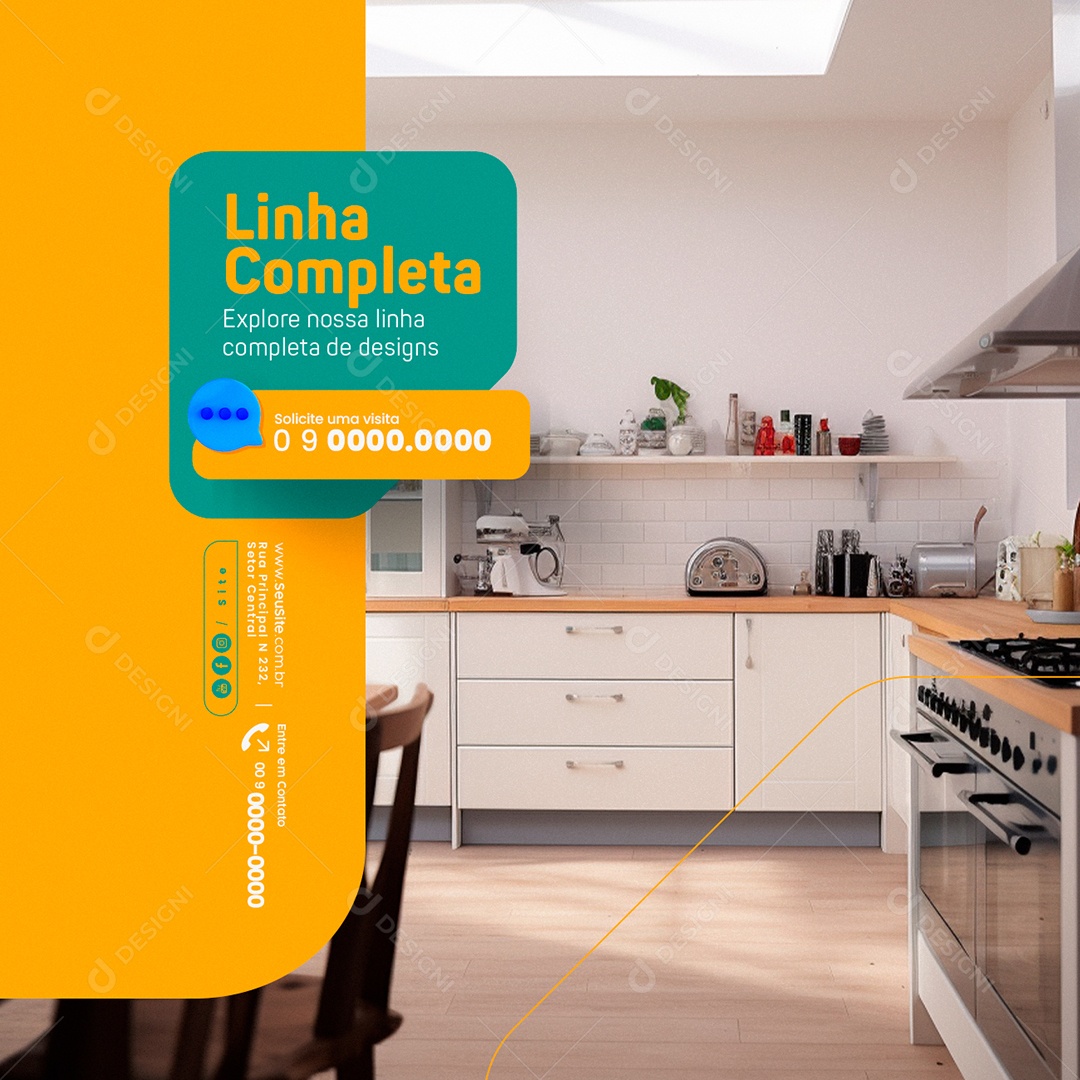 Cozinha Planejada Linha Completa Explore nossa Linha Completa de Designs Social Media PSD Editável