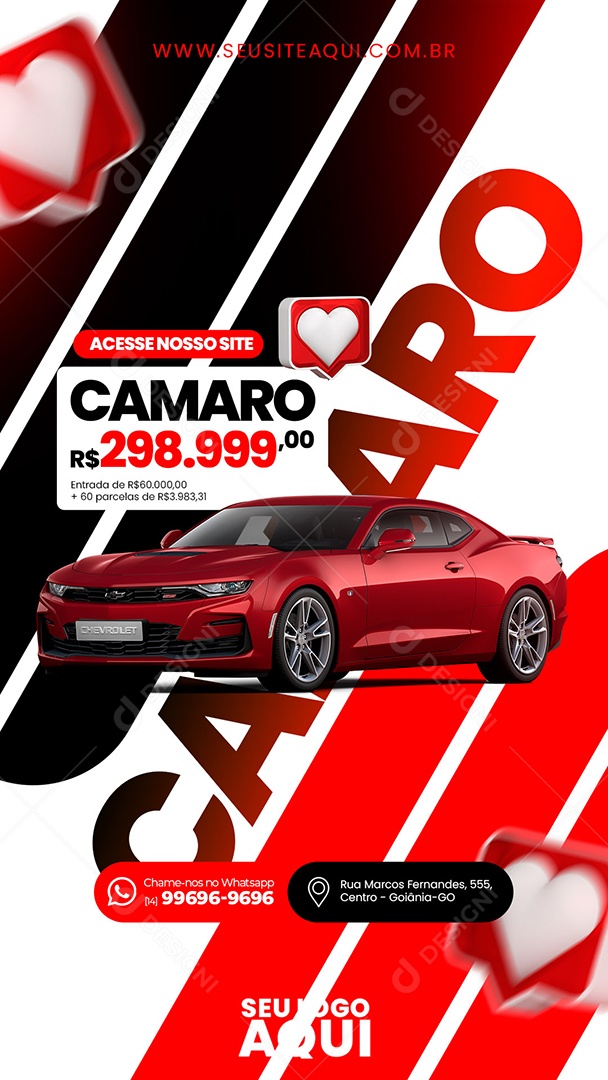 Social Media Story Camaro Concessionaria PSD Editável