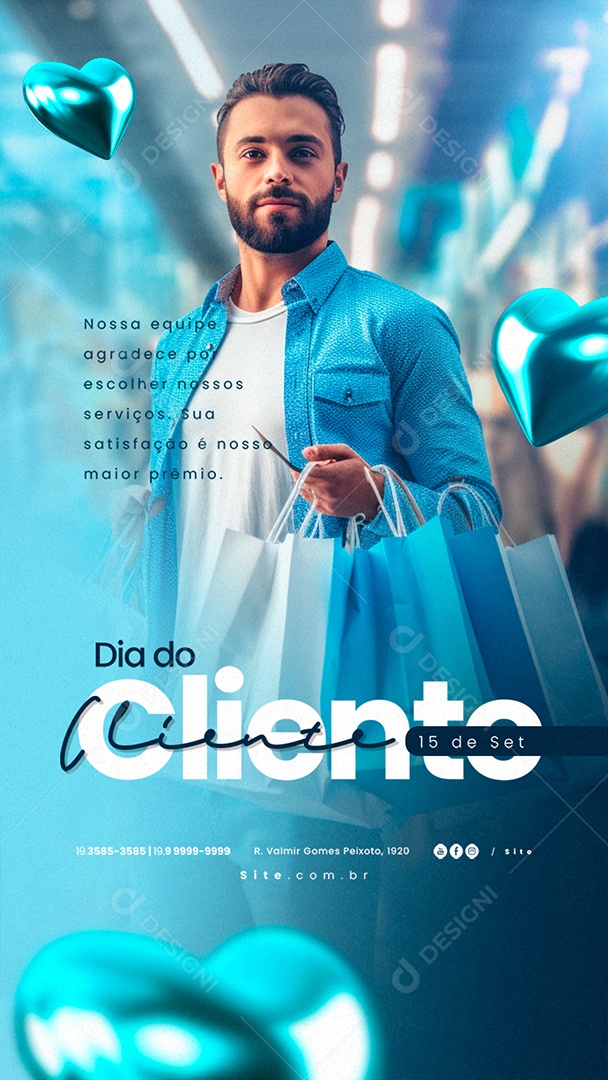 Story Dia Do Cliente Nossa Equipe Agradece Social Media PSD Editável
