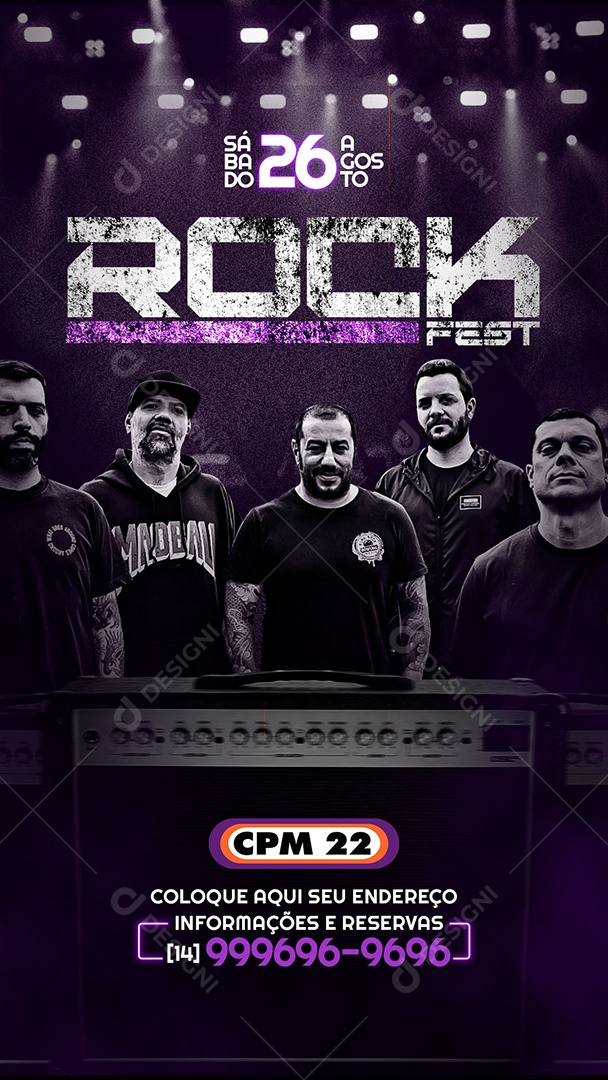 Social Media Flyer Story Rock Fest PSD Editável
