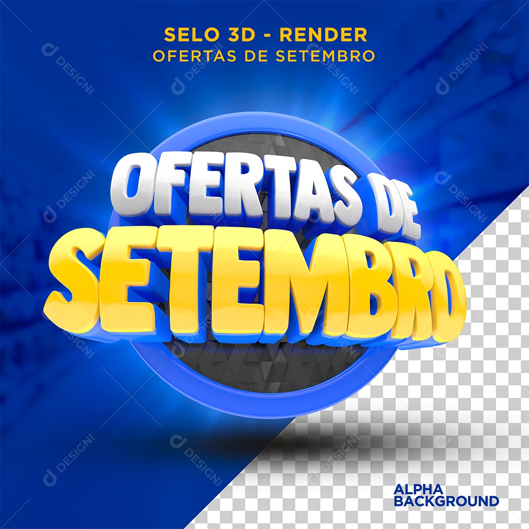 Ofertas de Setembro Selo 3D Para Composição PSD