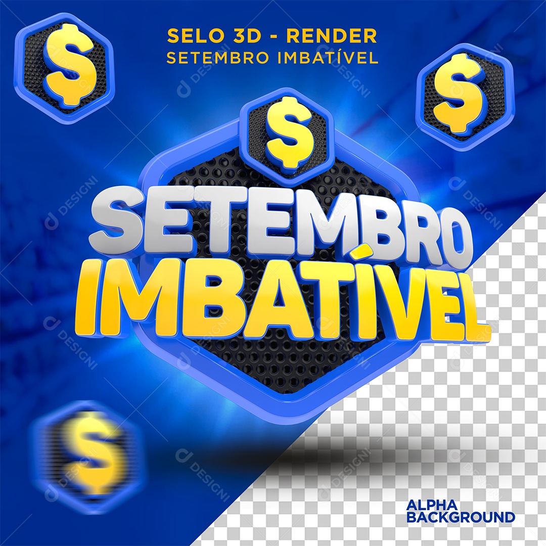 Selo 3D Setembro Imbatível Para Composição PSD