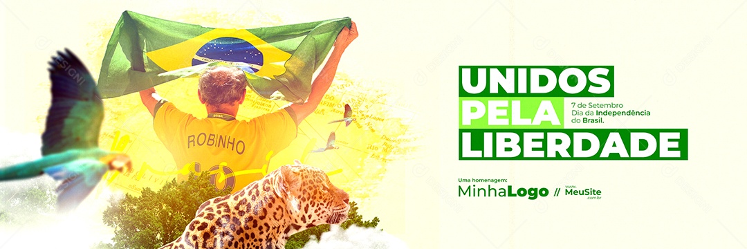 Banner Dia Da Independência do Brasil Unidos Pela Liberdade Social Media PSD Editável