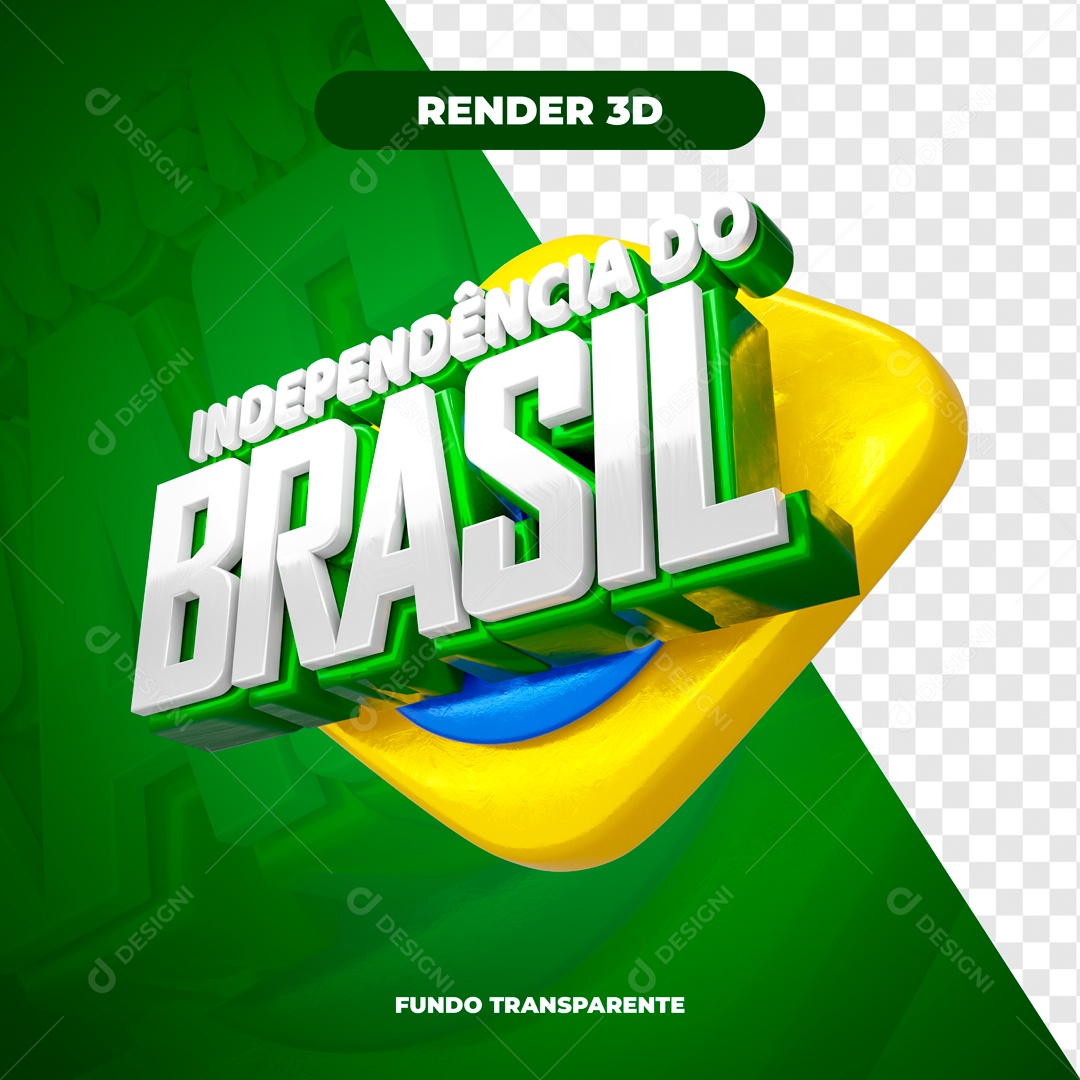 Selo 3D Independência Do Brasil para Composição PSD