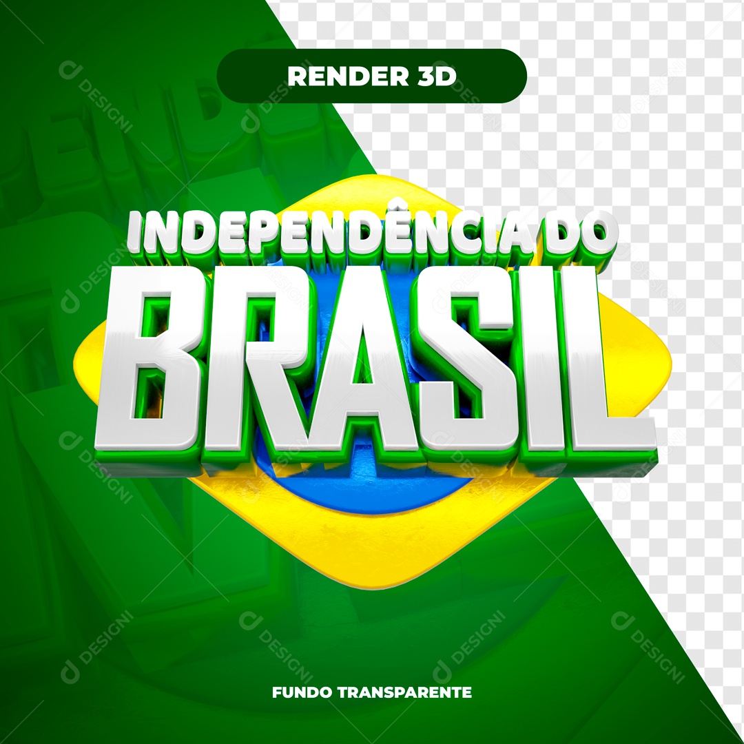 Independência Do Brasil Selo 3D para Composição PSD