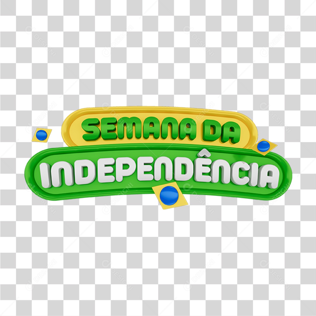 Selo 3D Semana da Independência PNG Transparente