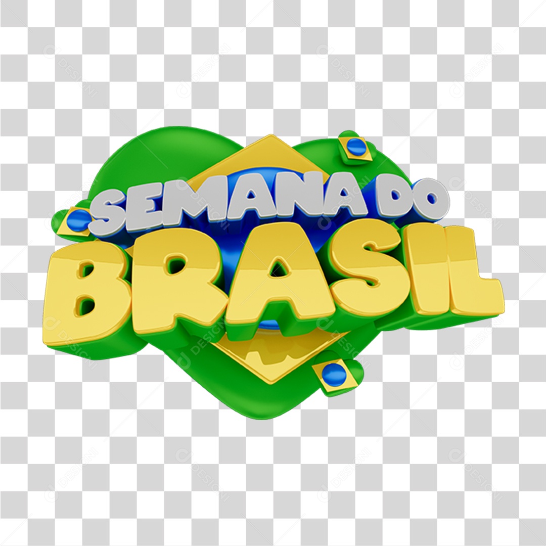 Selo 3D Semana do Brasil PNG Transparente