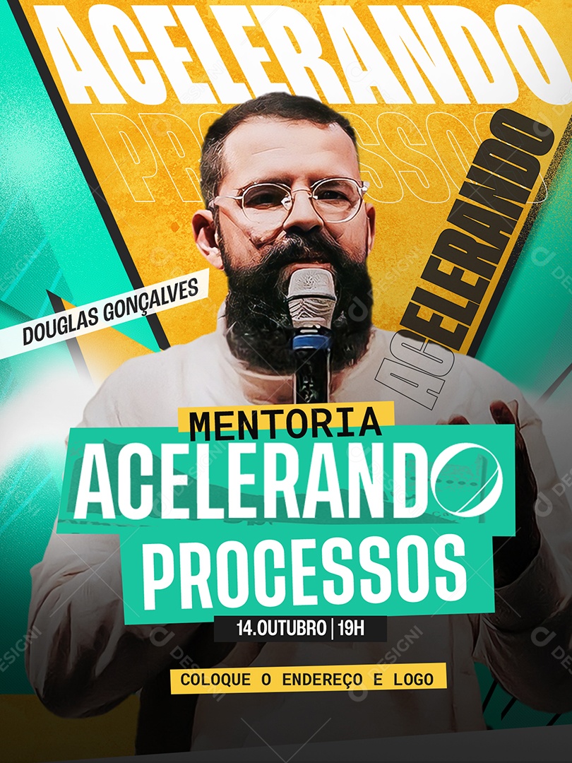 Flyer Acelerando Processos Douglas Gonçalves Social Media PSD Editável