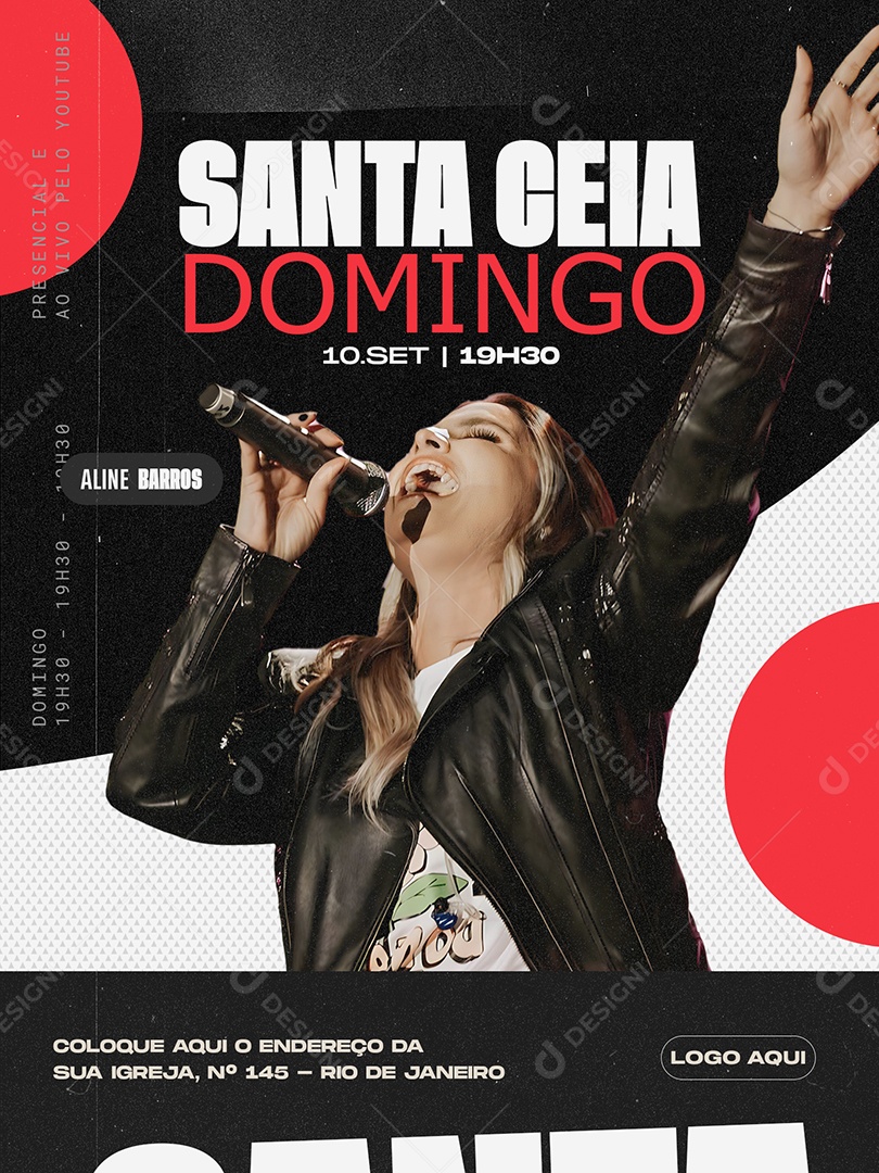 Flyer Santa Ceia Domingo Social Media PSD Editável