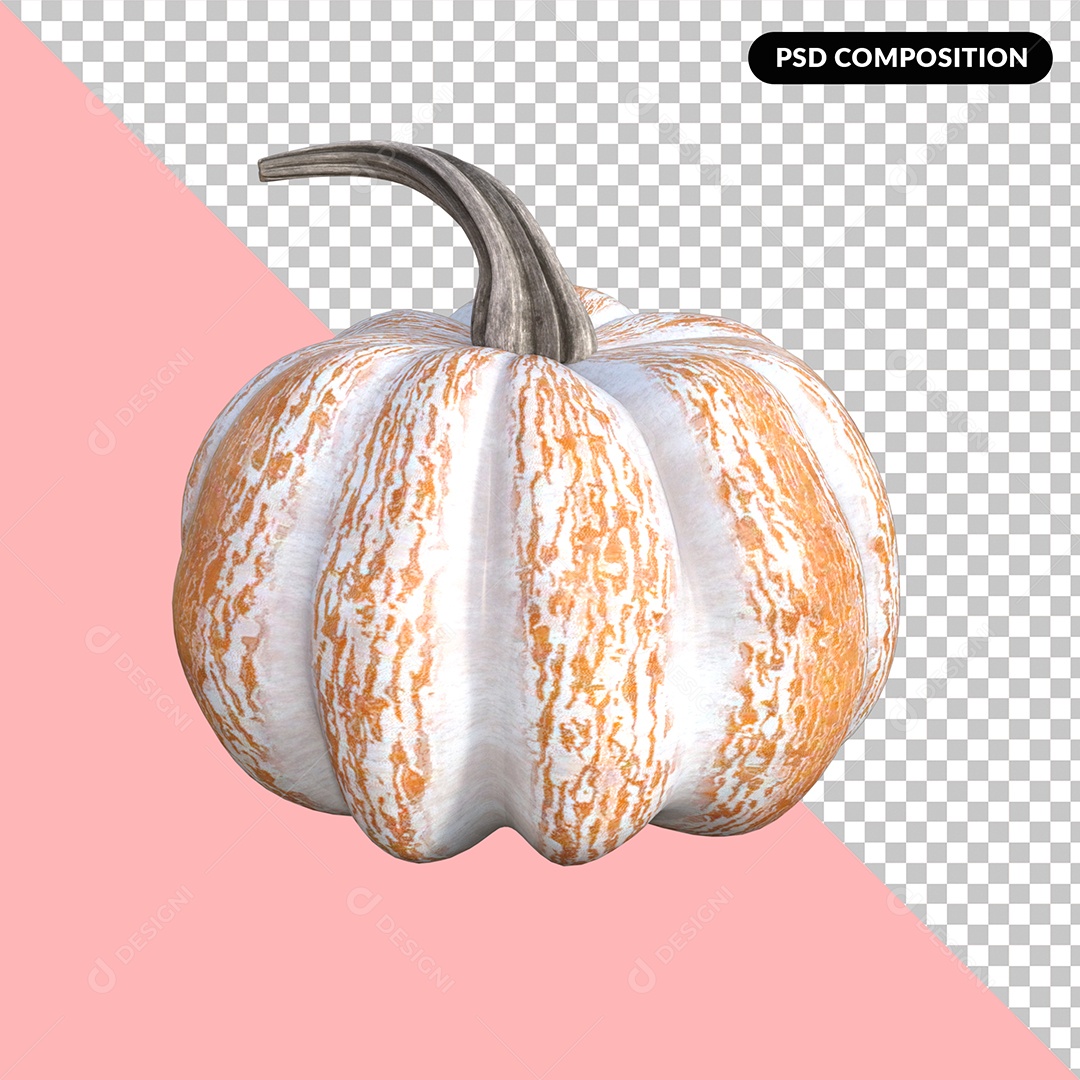 Abóbora de Halloween Elemento 3D para Composição PSD