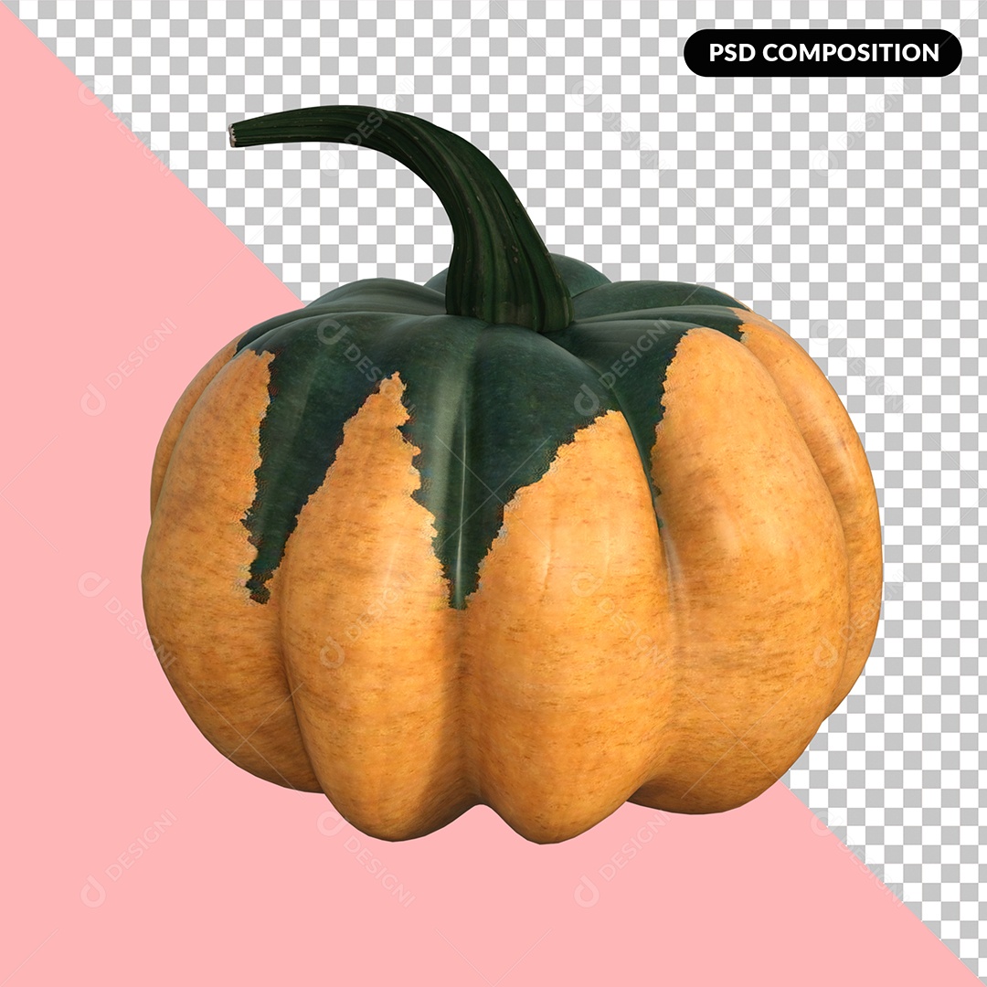 Abóbora de Halloween Elemento 3D para Composição PSD