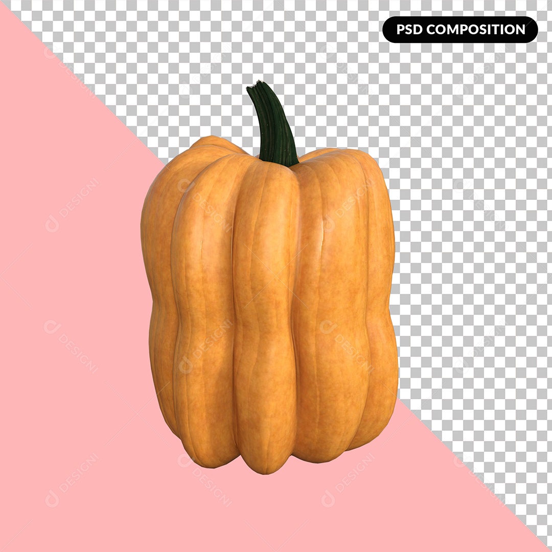 Abóbora de Halloween Elemento 3D para Composição PSD