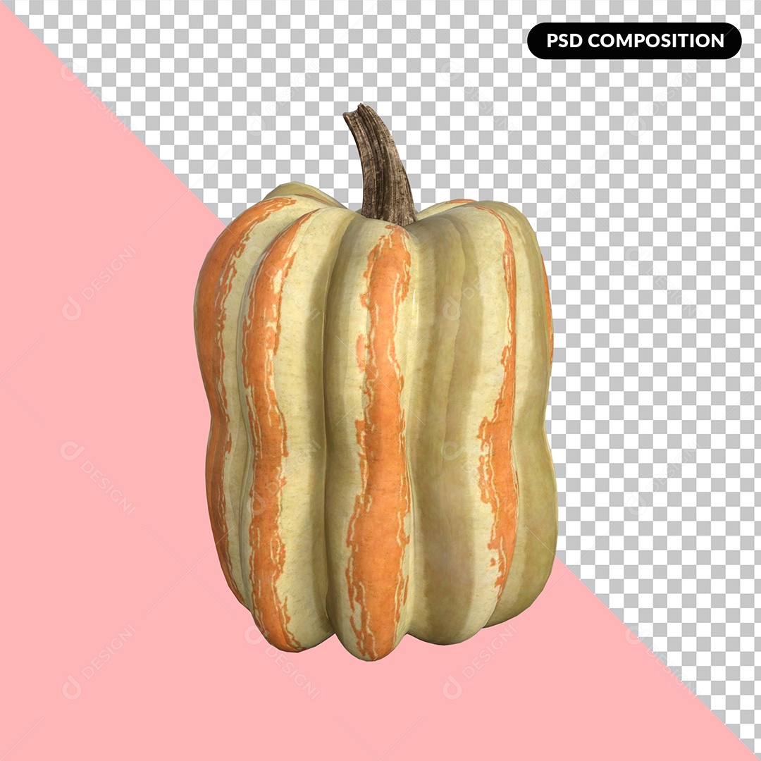 Abóbora de Halloween Elemento 3D para Composição PSD