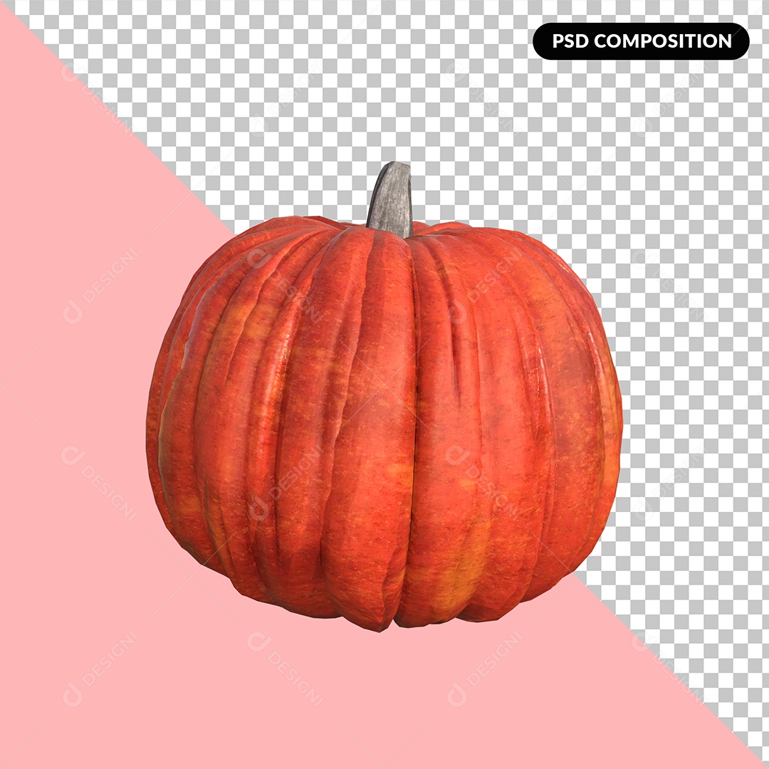 Abóbora de Halloween Elemento 3D para Composição PSD
